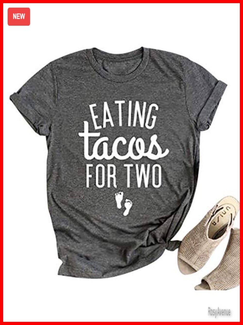 Women's Eating Tacos for Two Maternity Pregnancy Announcement T-Shirt